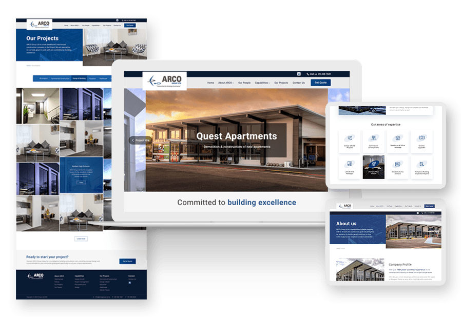 Devdynasty Hub created the website for construction company ARCO to present their services
